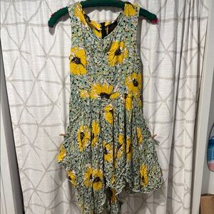 Angie M Yellow Floral Ruffle Sundress